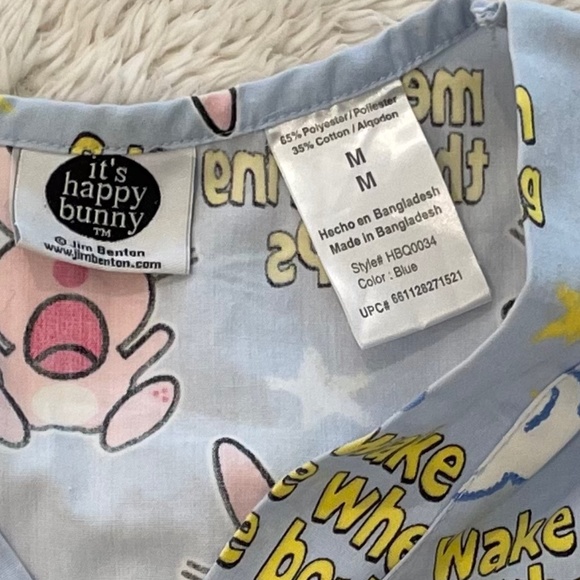 Jim Benton Happy Bunny Scrub Top - Picture 2 of 6
